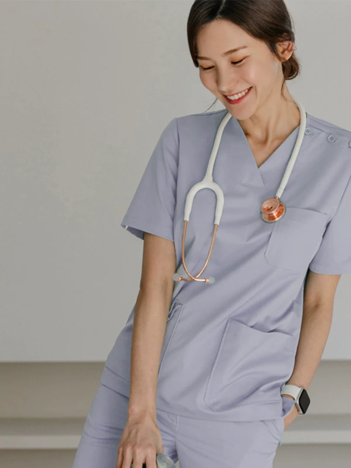 Polyester Rayon Spandex Fabric Scrub Style Scrub Uniform Suit Women Teal Jogger Medical Nursing Scrub Jacket