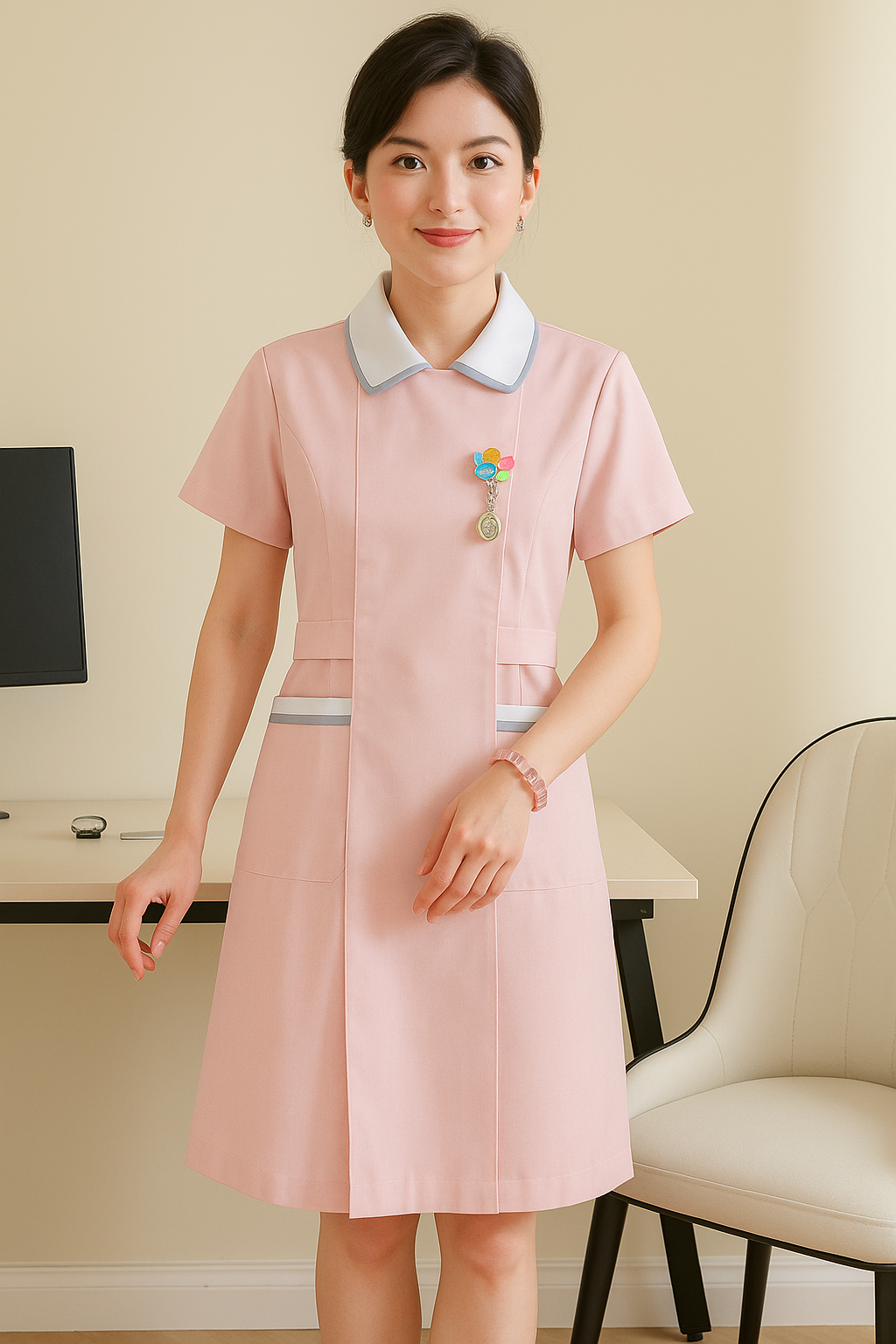 2025 New Pink Set Medical Uniform Healing Crystal Healing Pink Crystal Good Luck Energy