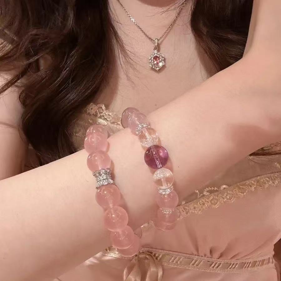 2025 New Pink Set Medical Uniform Healing Crystal Healing Pink Crystal Good Luck Energy