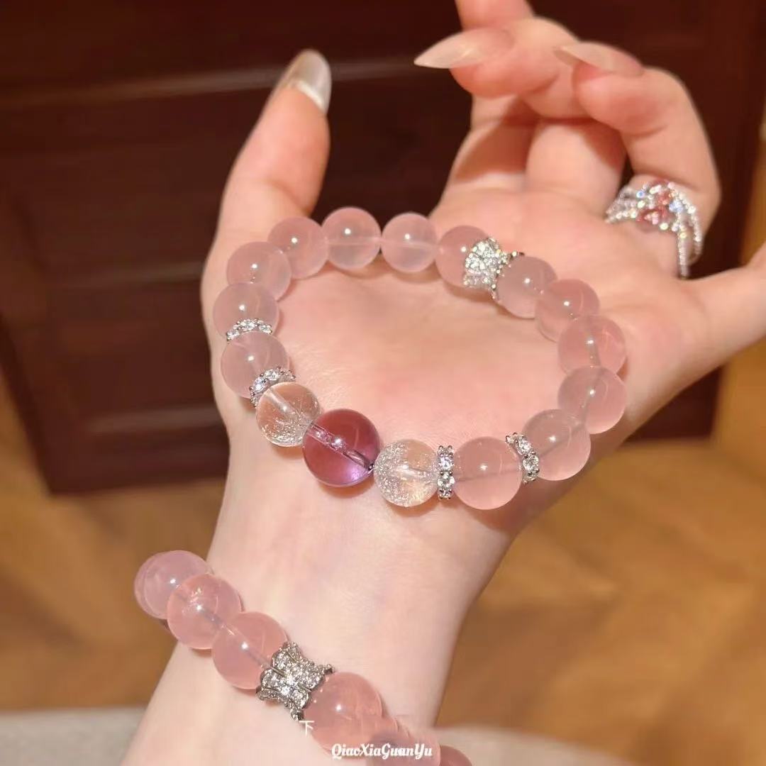 2025 New Pink Set Medical Uniform Healing Crystal Healing Pink Crystal Good Luck Energy